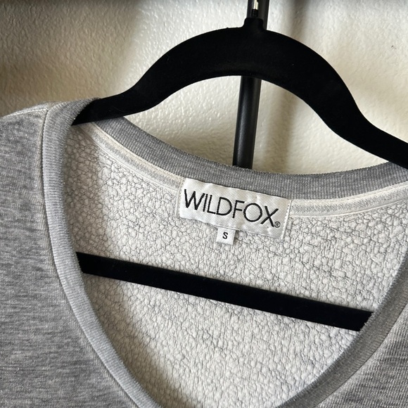 Wildfox grey I love you more than pizza graphic pullover v neck sweatshirt - Picture 2 of 4